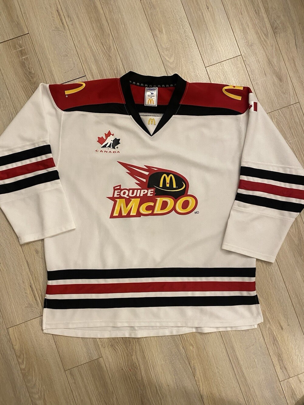 Team Canada Hockey Jersey McDonald's Equipe McDo Olympic Vintage Large